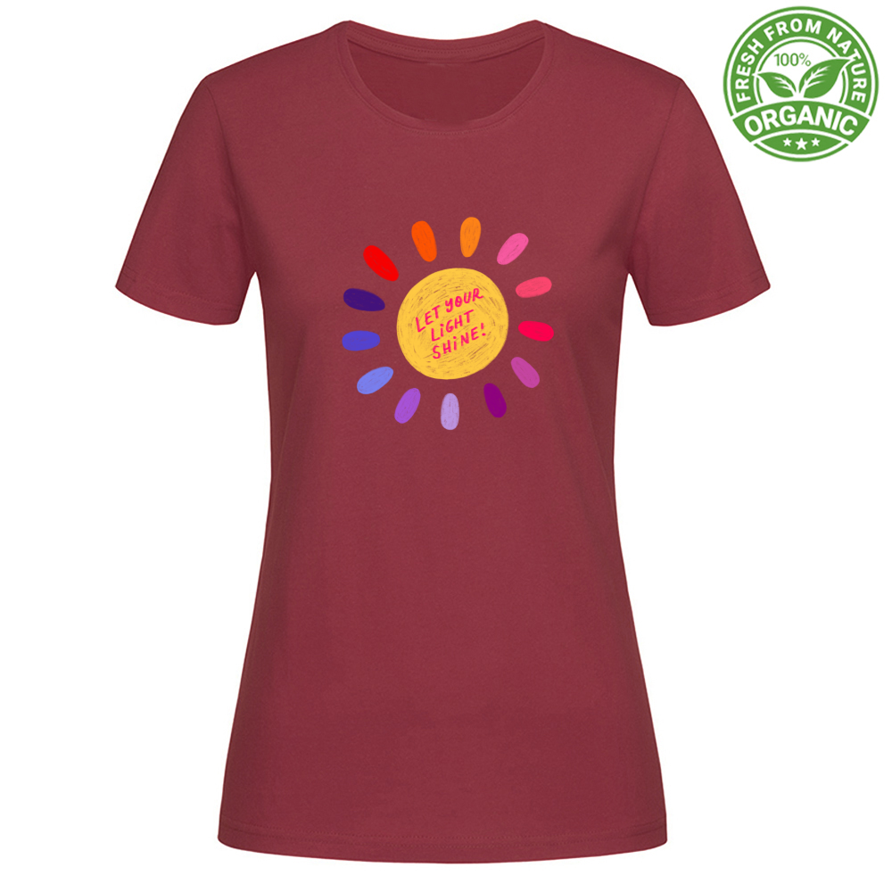T-Shirt Woman Organic Let Your Light Shine