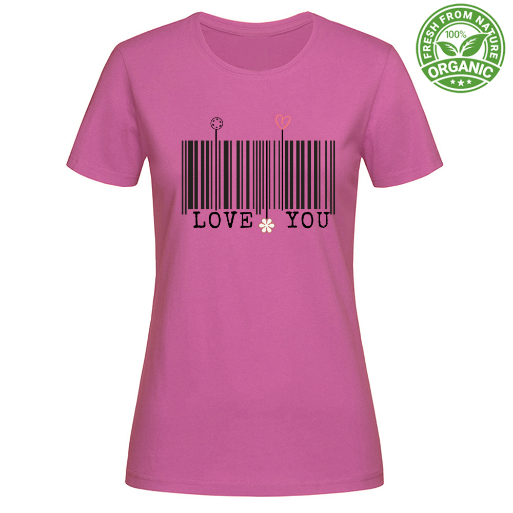T-Shirt Woman Organic Loveyou Barcode