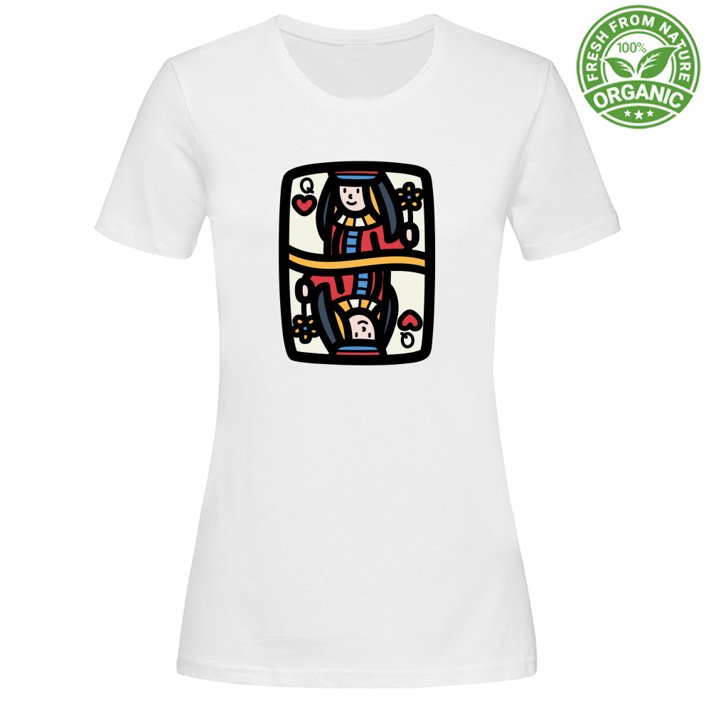 T-Shirt Woman Organic Queen of Hearts -Tee