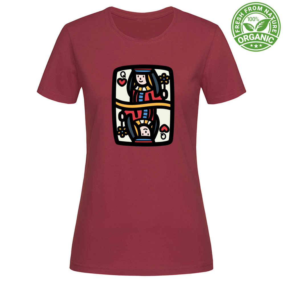 T-Shirt Woman Organic Queen of Hearts -Tee