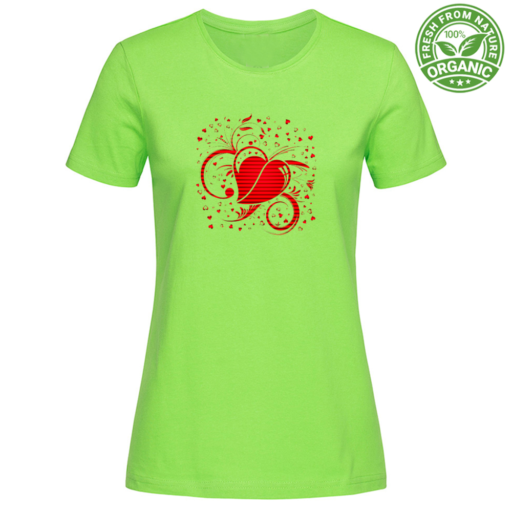 T-Shirt Woman Organic Floral Heart
