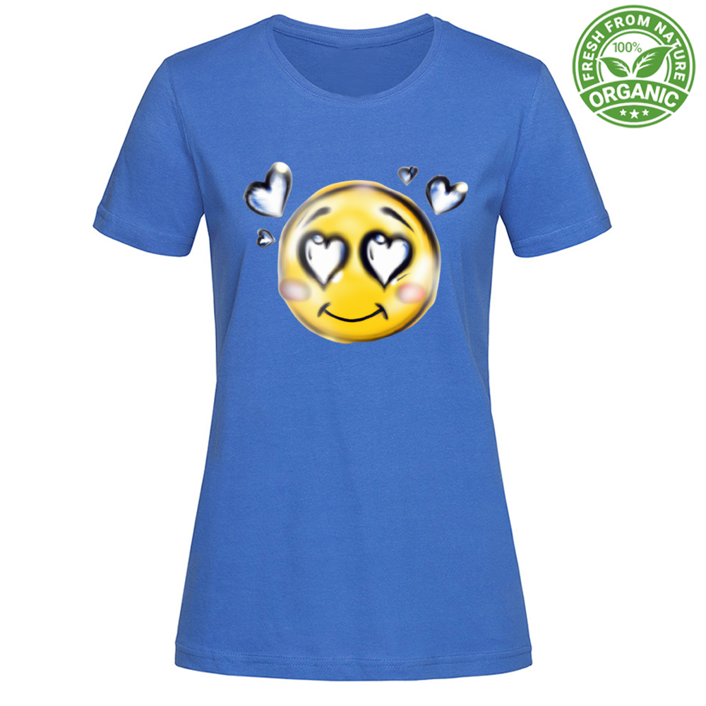 T-Shirt Woman Organic Heart Eyes Smile