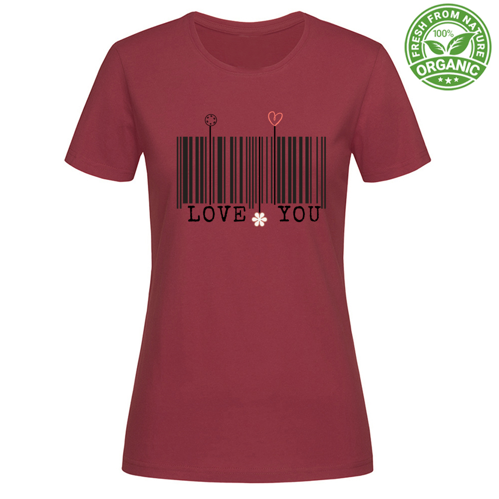 T-Shirt Woman Organic Loveyou Barcode