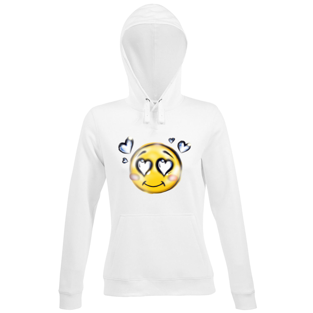 Hoodie Premium Women Heart Eyes Smile Hoodies