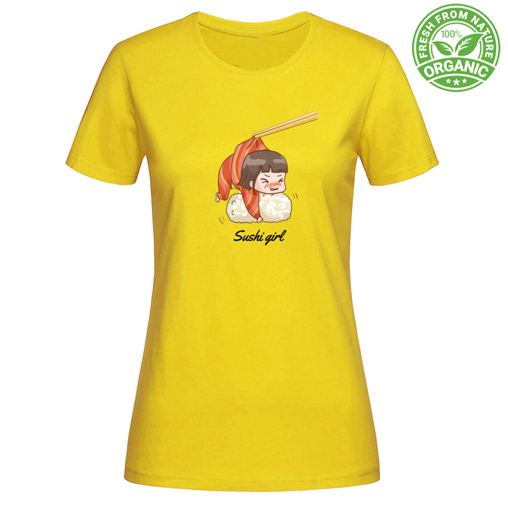 T-Shirt Woman Organic Sushi Girl Mod 2