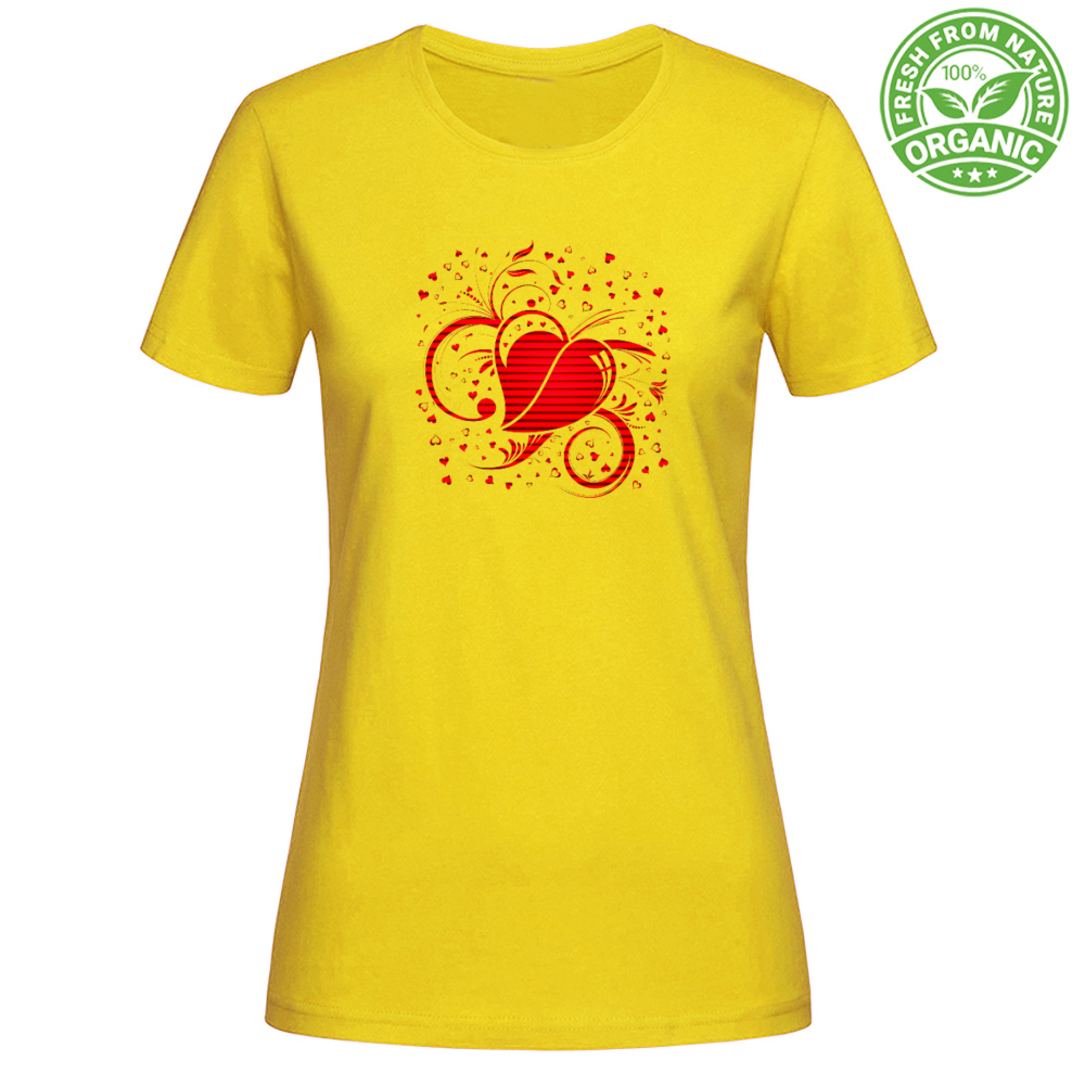 T-Shirt Woman Organic Floral Heart