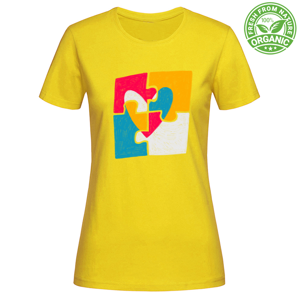 T-Shirt Woman Organic Puzzle Heart