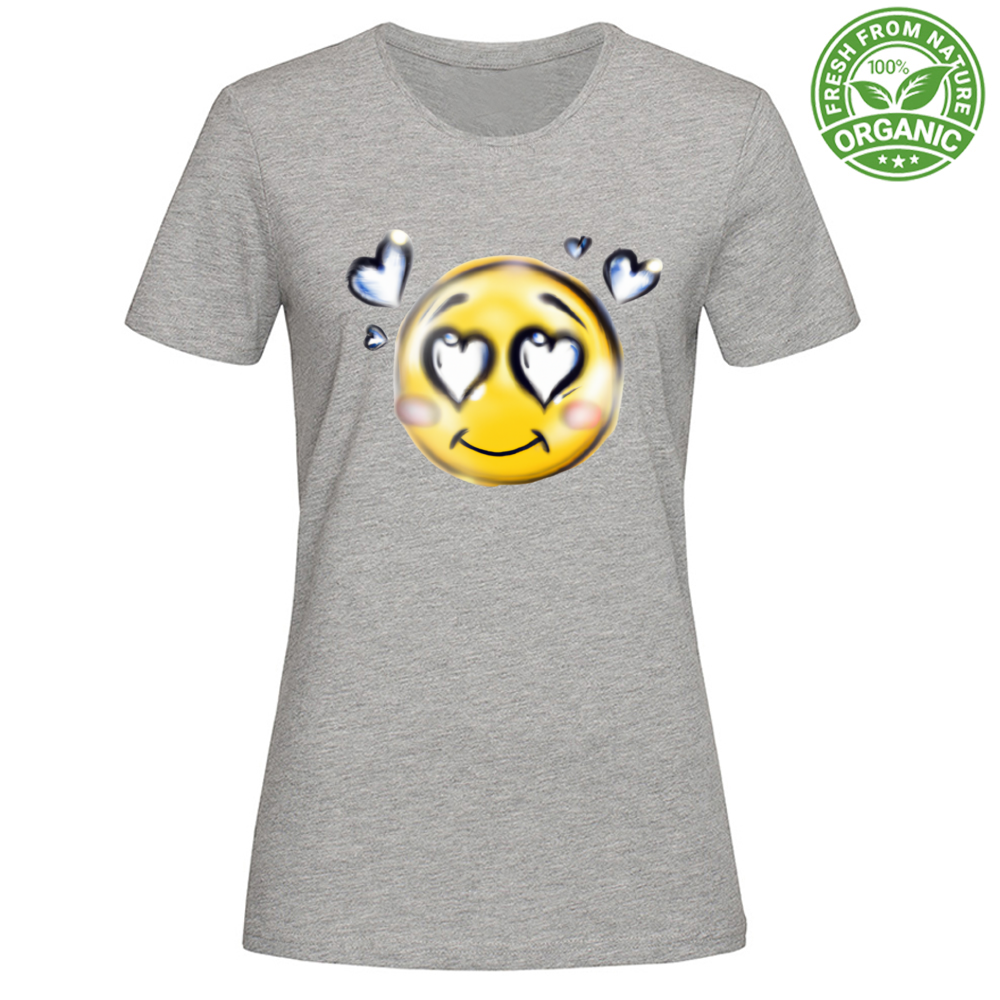 T-Shirt Woman Organic Heart Eyes Smile