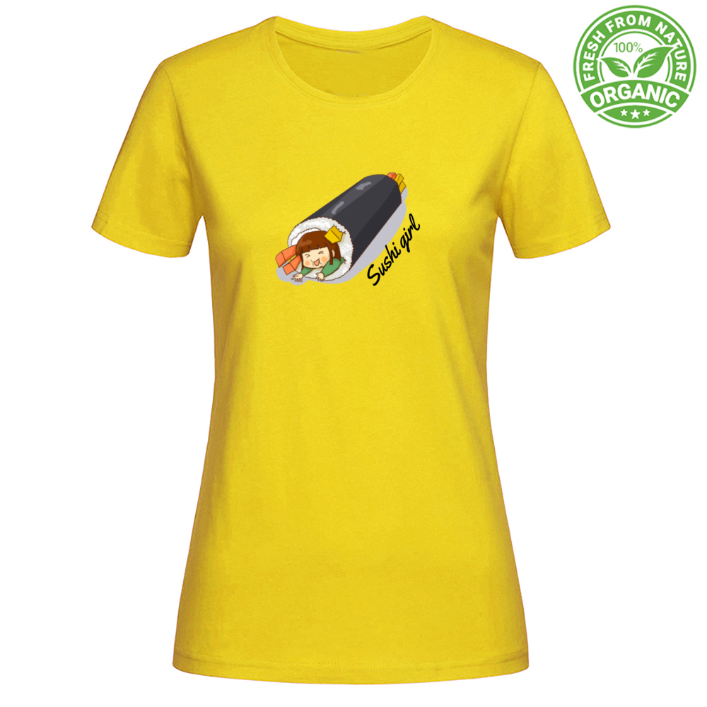 T-Shirt Woman Organic Sushi Girl Mod 1