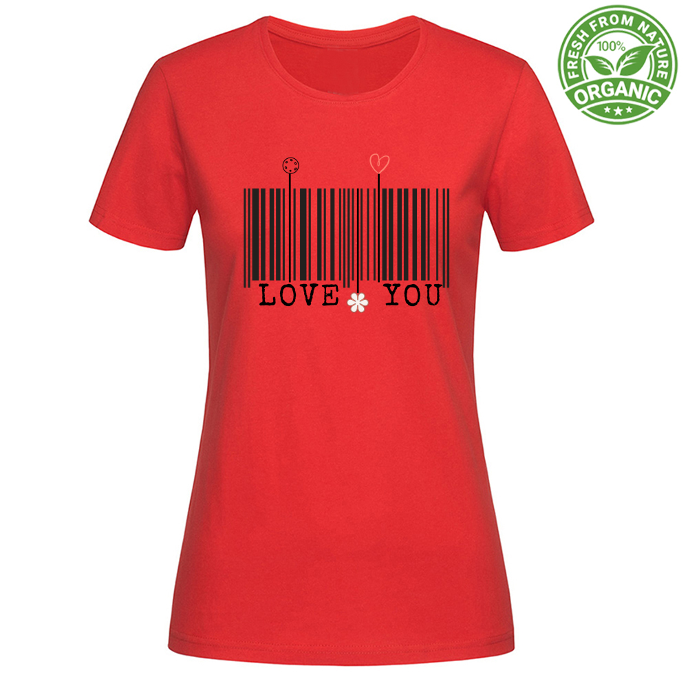 T-Shirt Woman Organic Loveyou Barcode