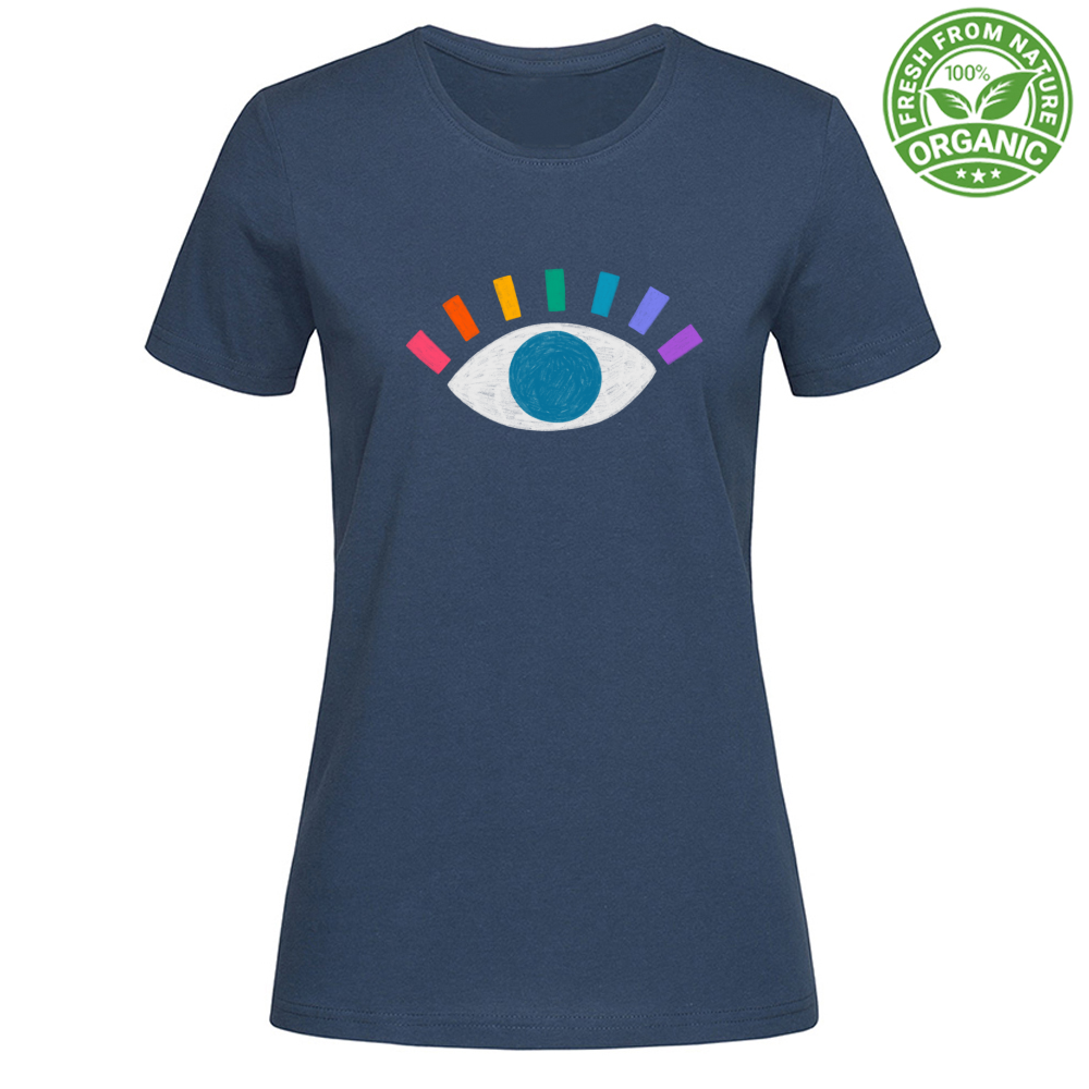 T-Shirt Woman Organic Blue Eye