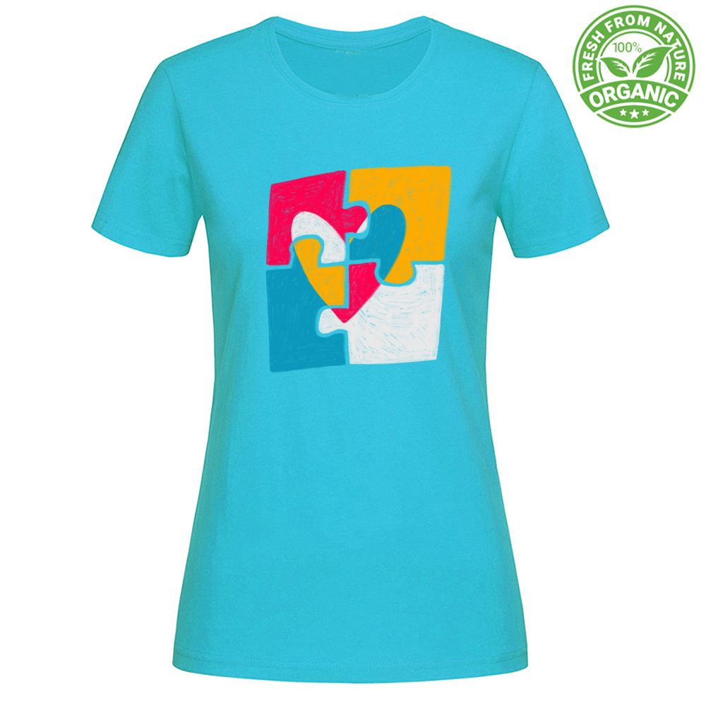 T-Shirt Woman Organic Puzzle Heart