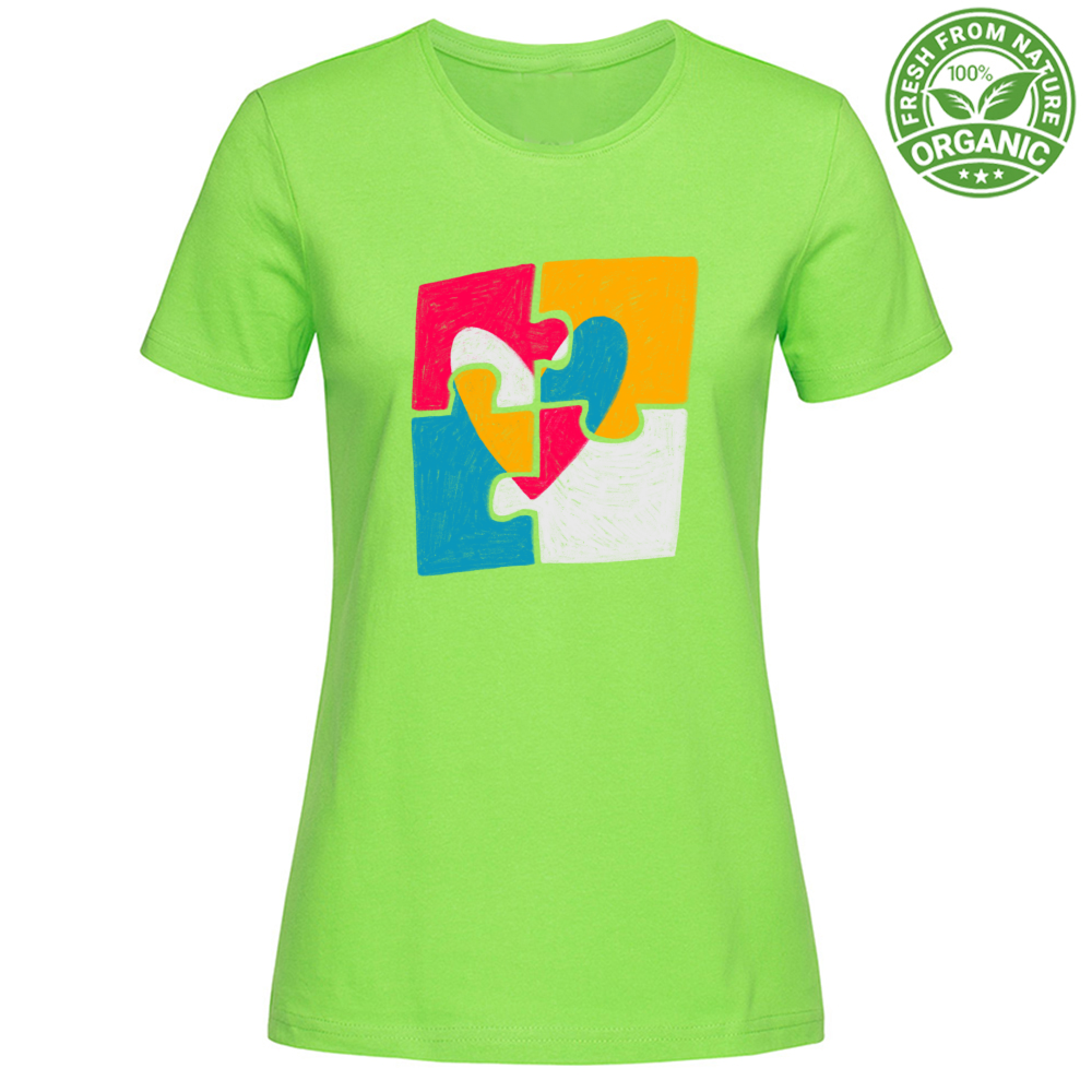T-Shirt Woman Organic Puzzle Heart