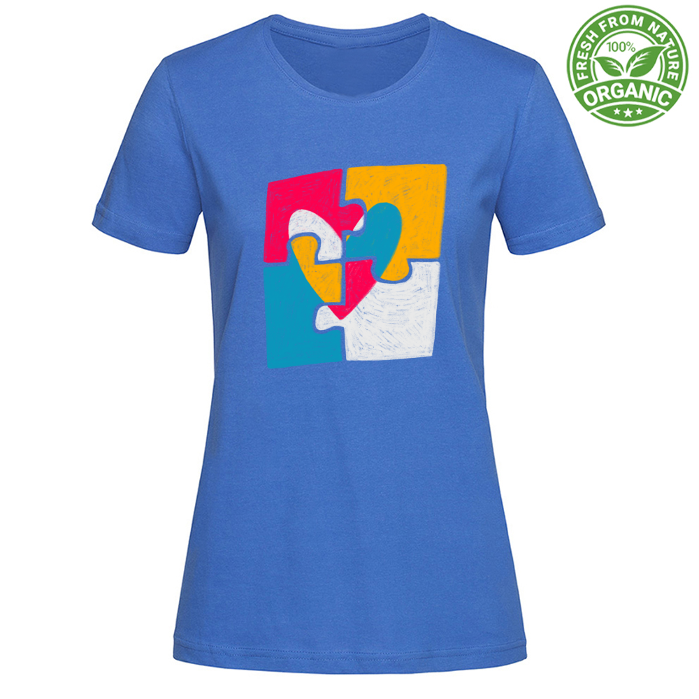 T-Shirt Woman Organic Puzzle Heart