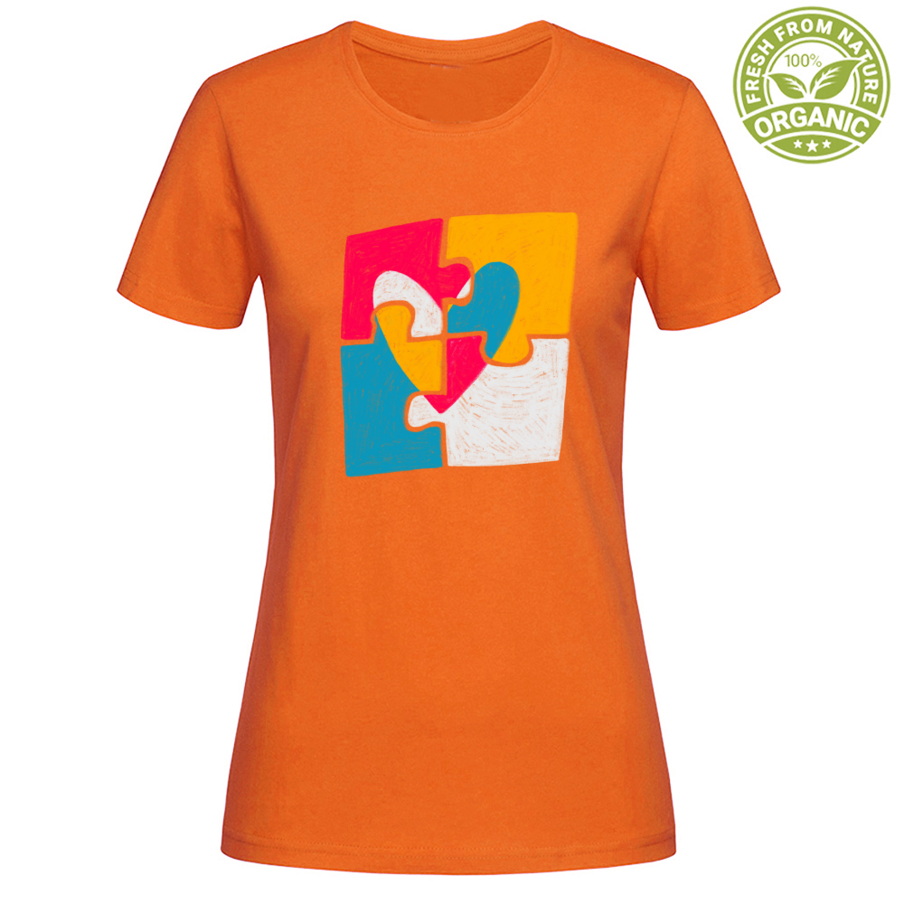T-Shirt Woman Organic Puzzle Heart