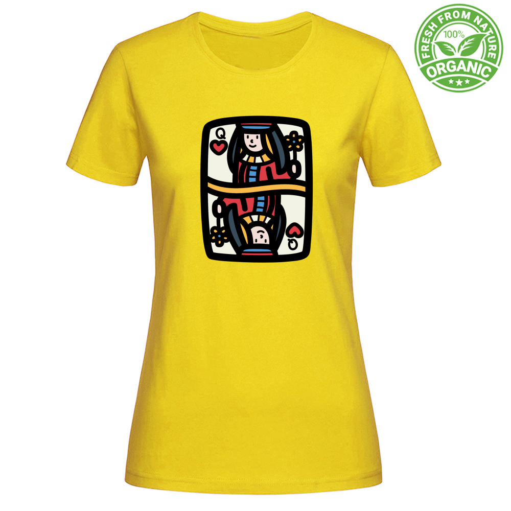 T-Shirt Woman Organic Queen of Hearts -Tee
