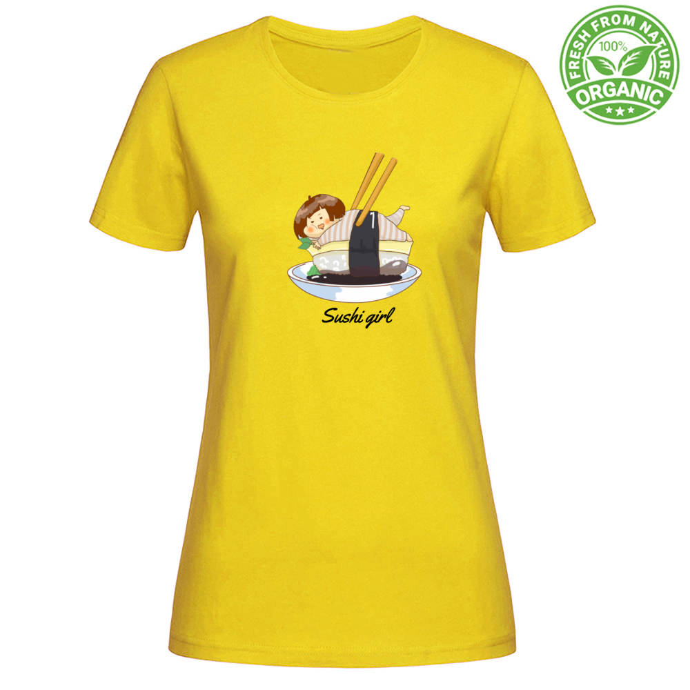 T-Shirt Woman Organic Sushi Girl Mod 3