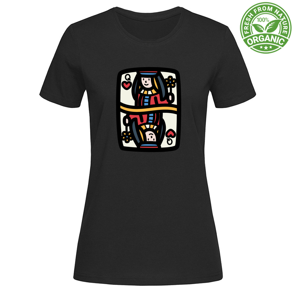T-Shirt Woman Organic Queen of Hearts -Tee