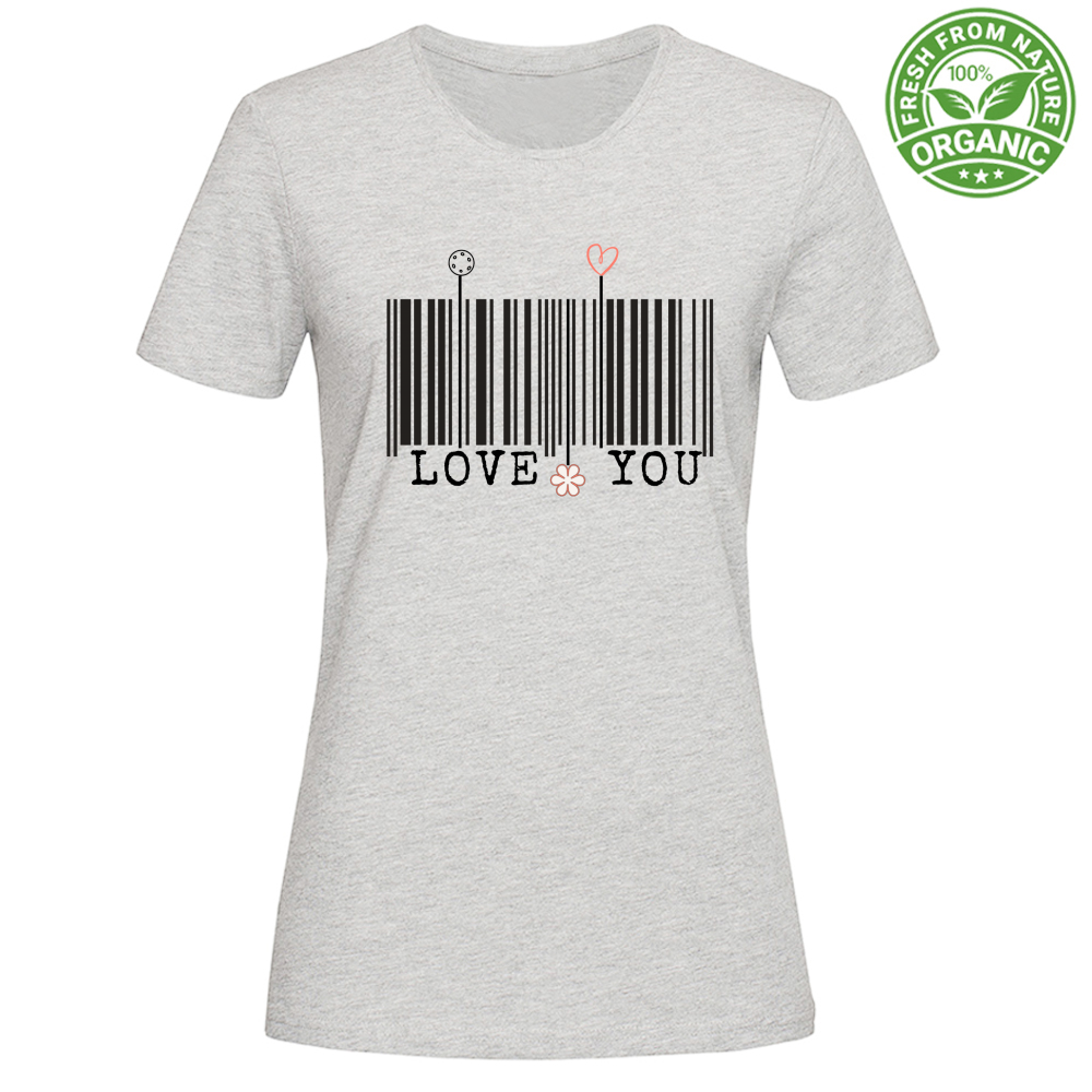 T-Shirt Woman Organic Loveyou Barcode