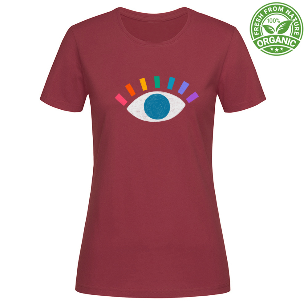 T-Shirt Woman Organic Blue Eye