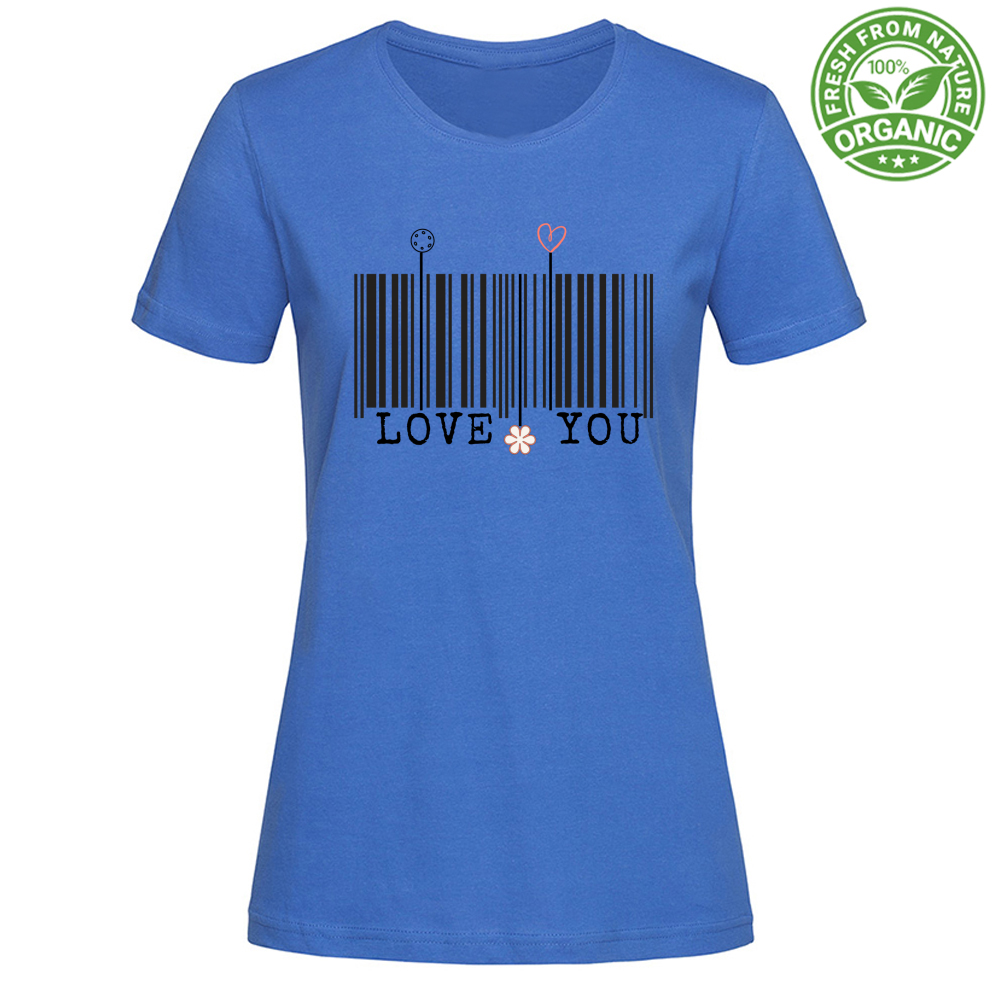 T-Shirt Woman Organic Loveyou Barcode