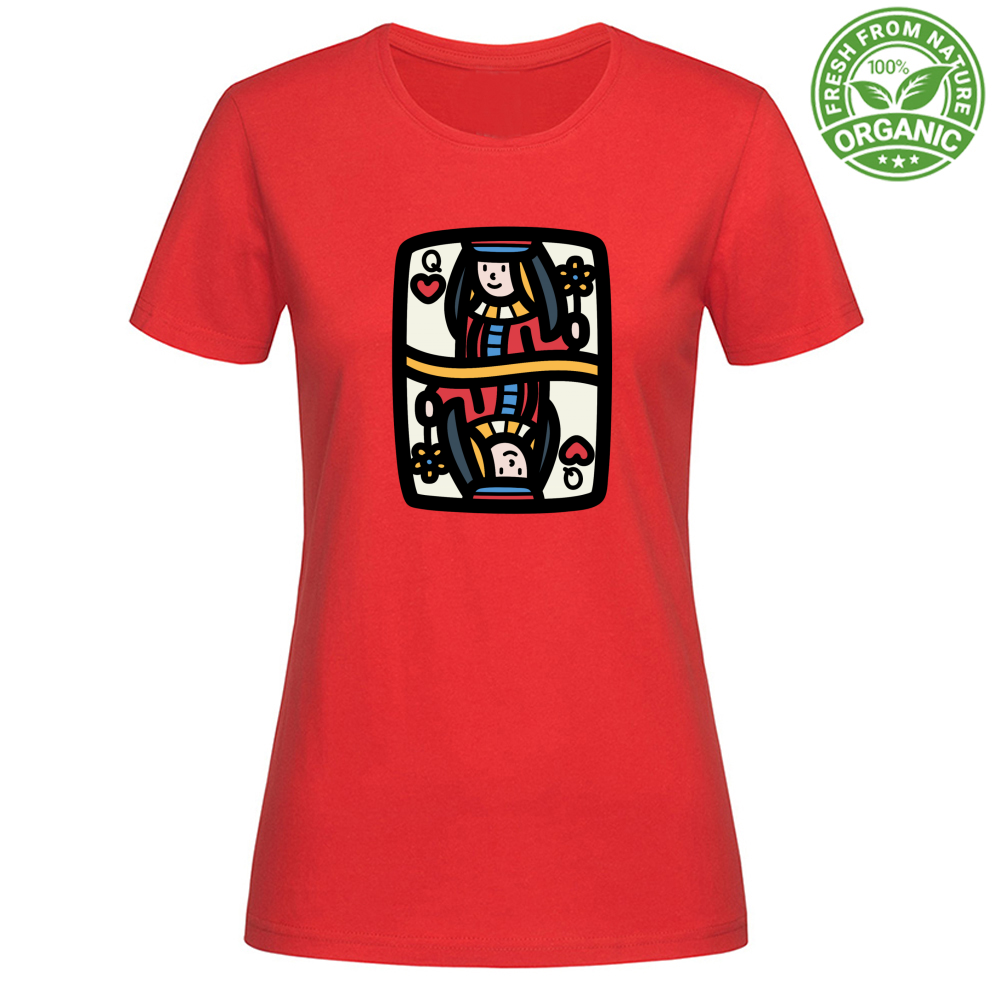 T-Shirt Woman Organic Queen of Hearts -Tee