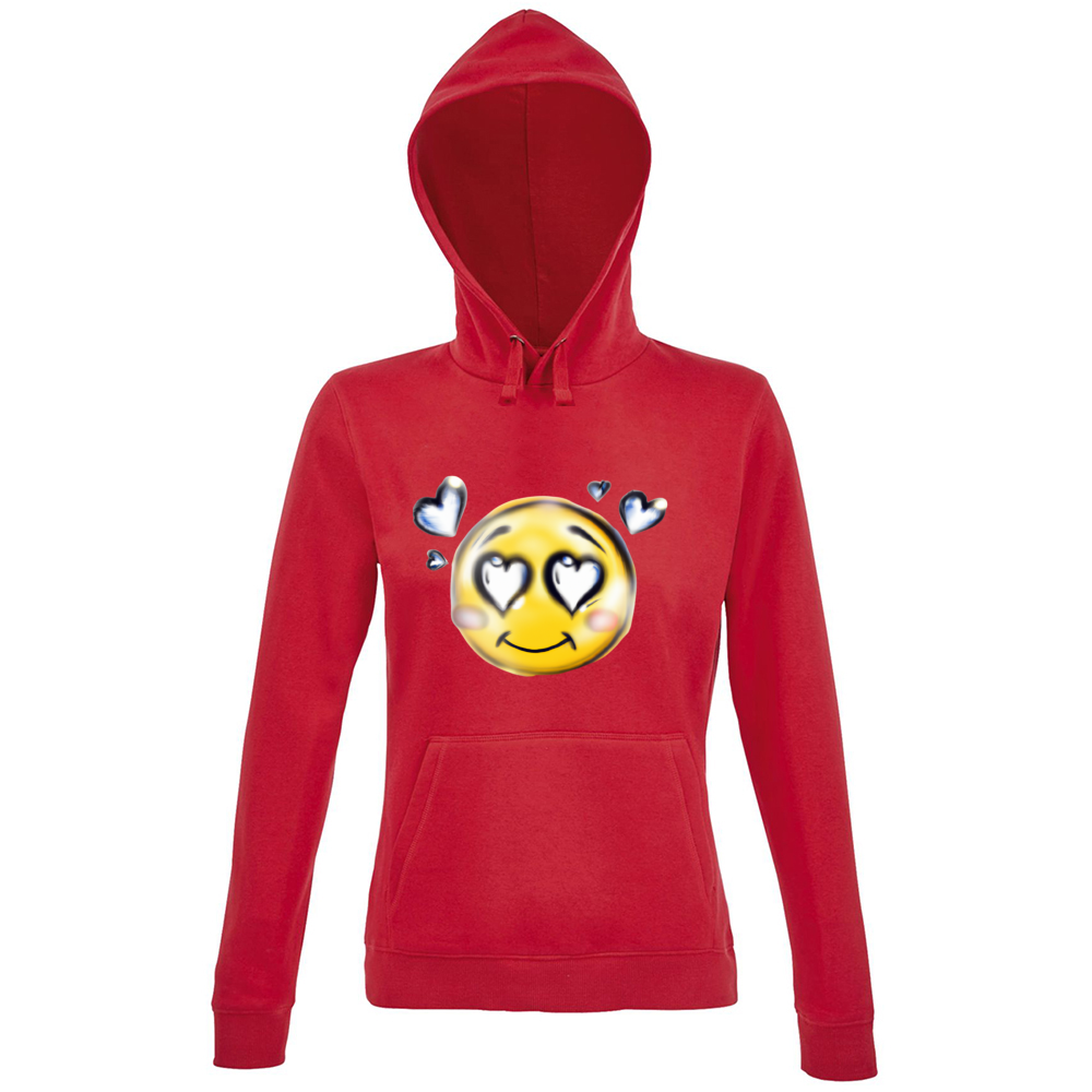 Hoodie Premium Women Heart Eyes Smile Hoodies