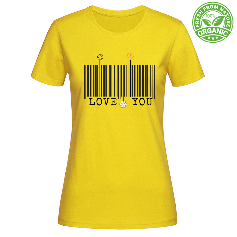 T-Shirt Woman Organic Loveyou Barcode