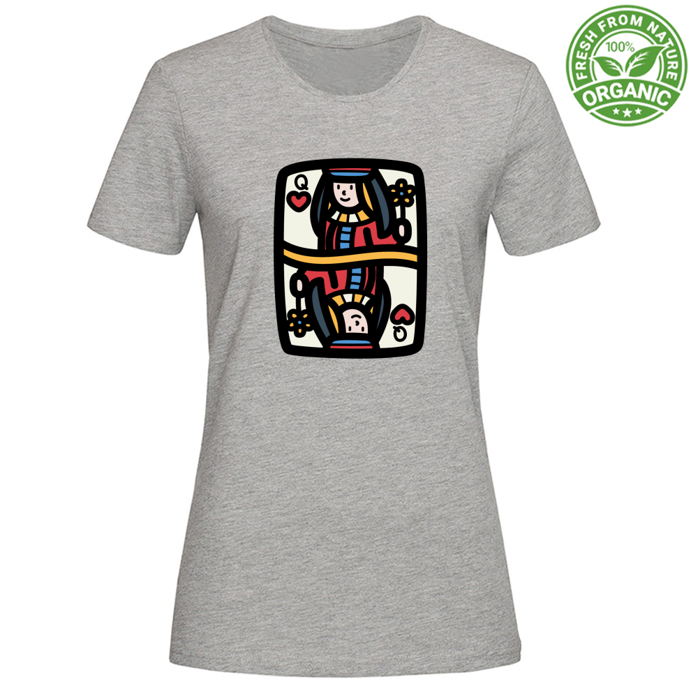 T-Shirt Woman Organic Queen of Hearts -Tee