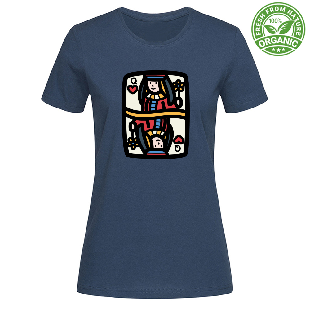 T-Shirt Woman Organic Queen of Hearts -Tee