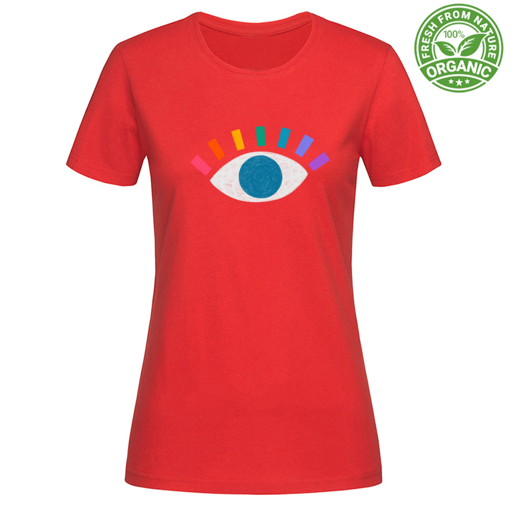 T-Shirt Woman Organic Blue Eye
