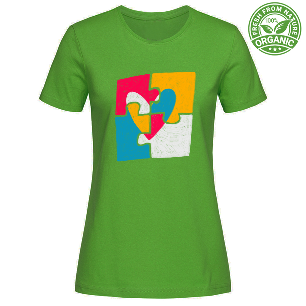 T-Shirt Woman Organic Puzzle Heart