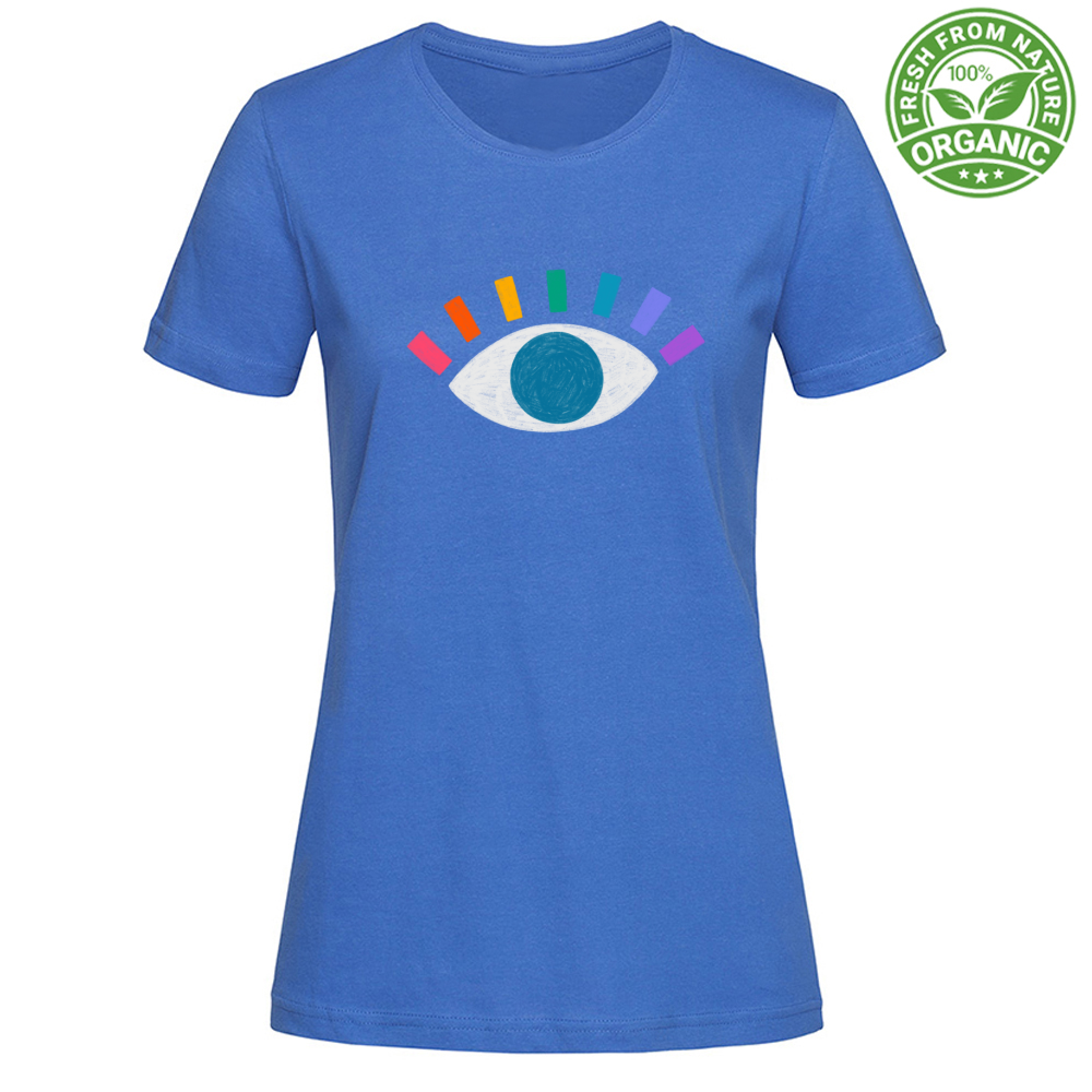 T-Shirt Woman Organic Blue Eye