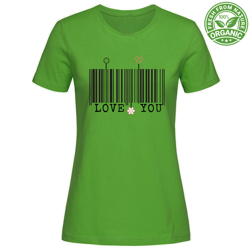 T-Shirt Woman Organic Loveyou Barcode