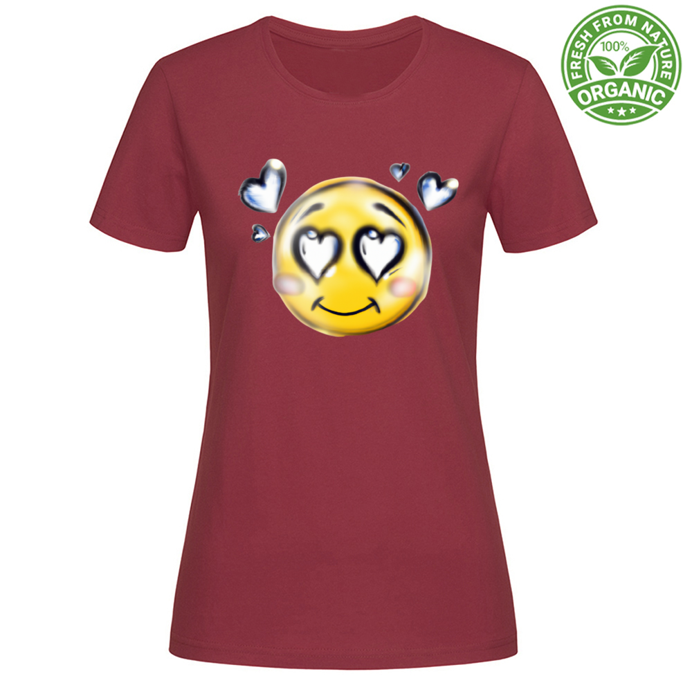 T-Shirt Woman Organic Heart Eyes Smile