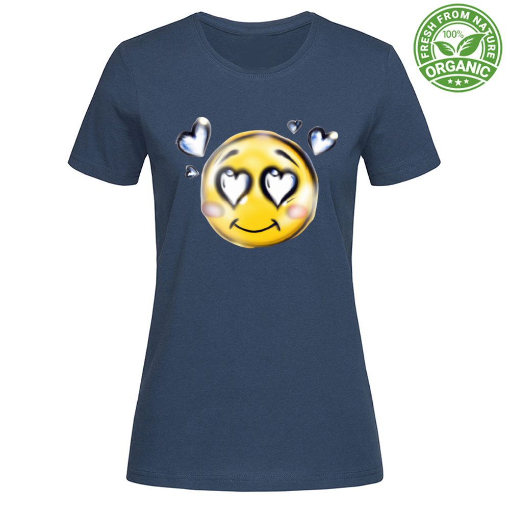 T-Shirt Woman Organic Heart Eyes Smile
