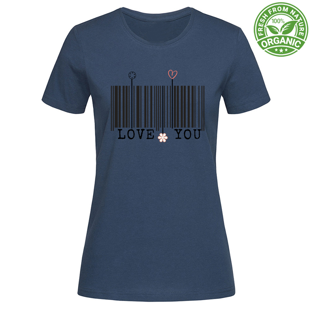 T-Shirt Woman Organic Loveyou Barcode