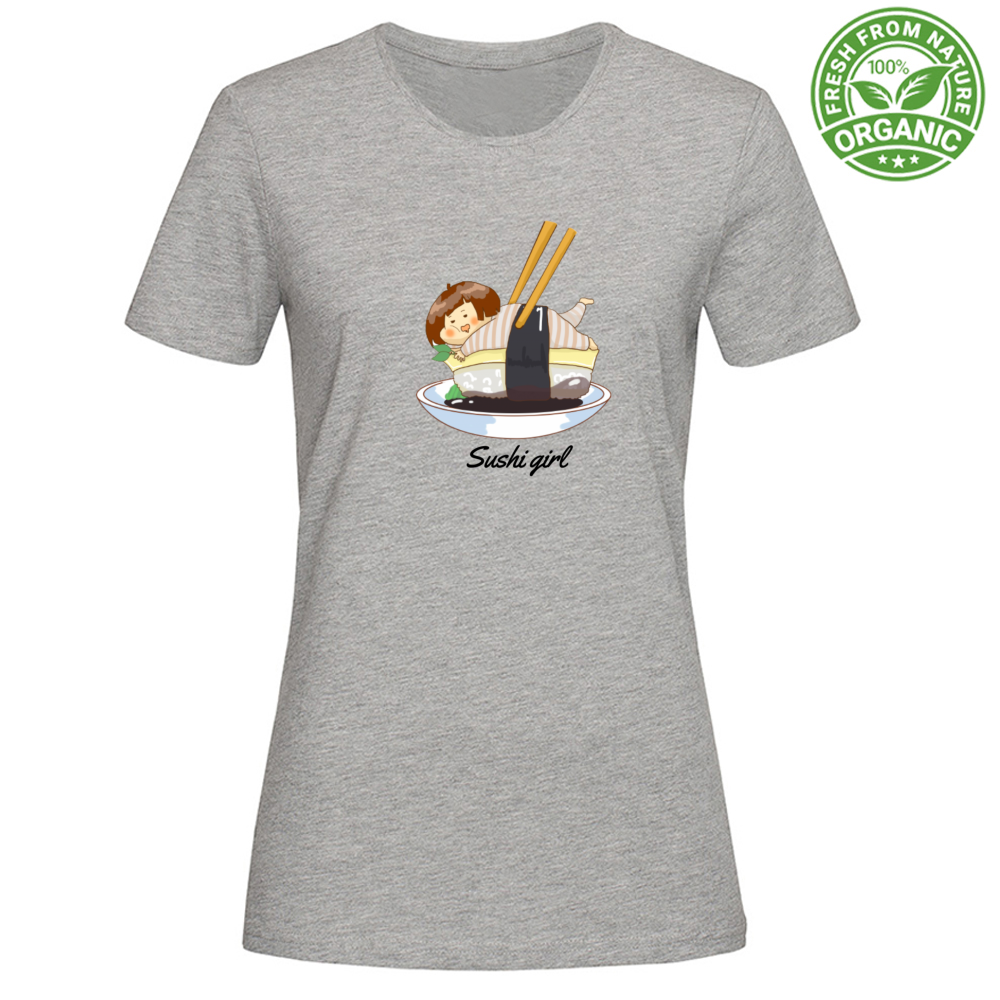 T-Shirt Woman Organic Sushi Girl Mod 3