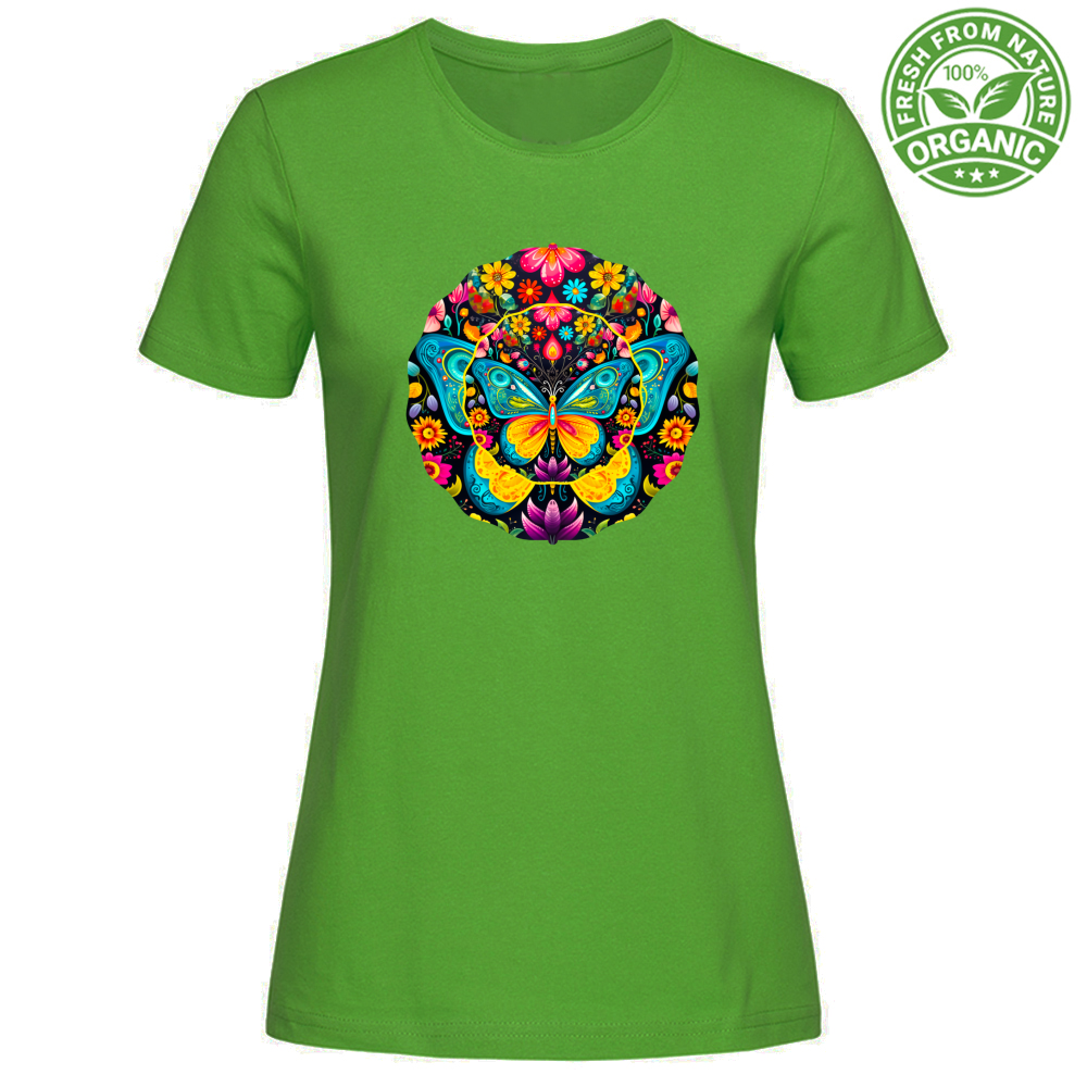 T-Shirt Woman Organic Floral Butterfly