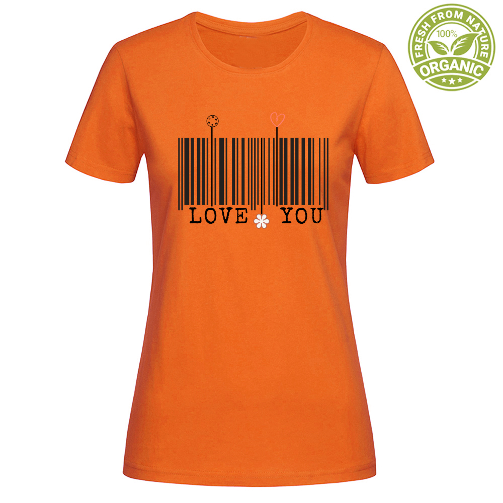 T-Shirt Woman Organic Loveyou Barcode