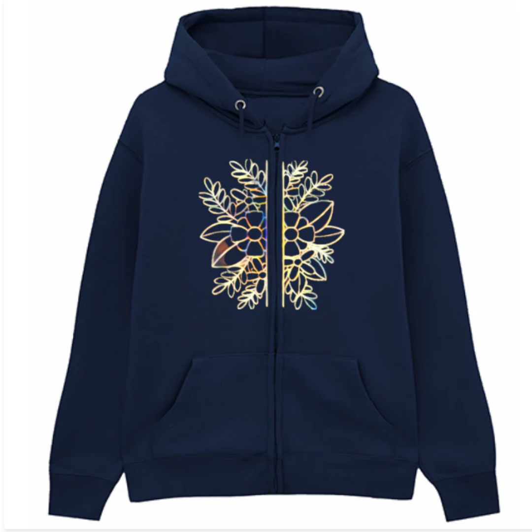 Felpa Premium Cappuccio Zip Gold&Flowers