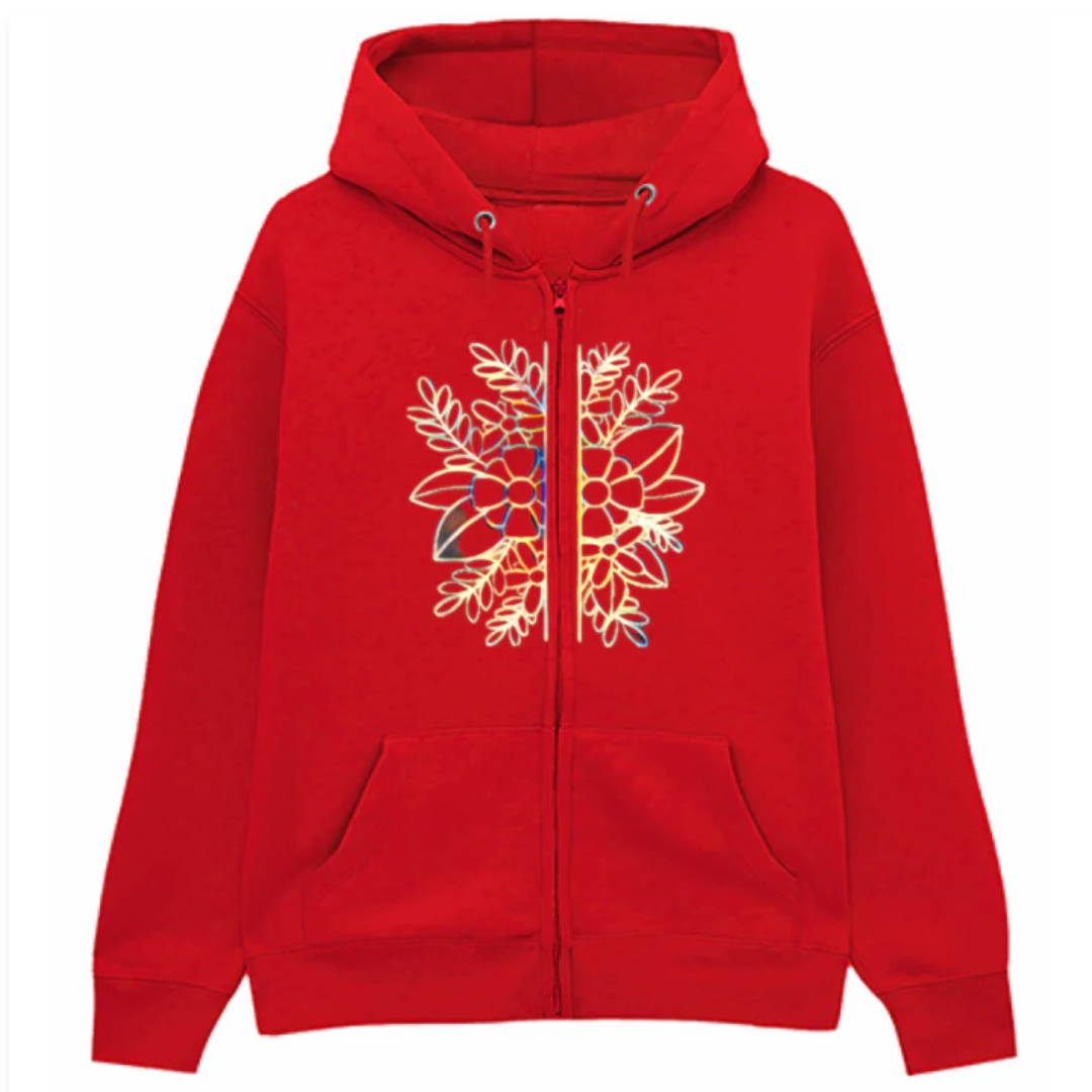 Felpa Premium Cappuccio Zip Gold&Flowers