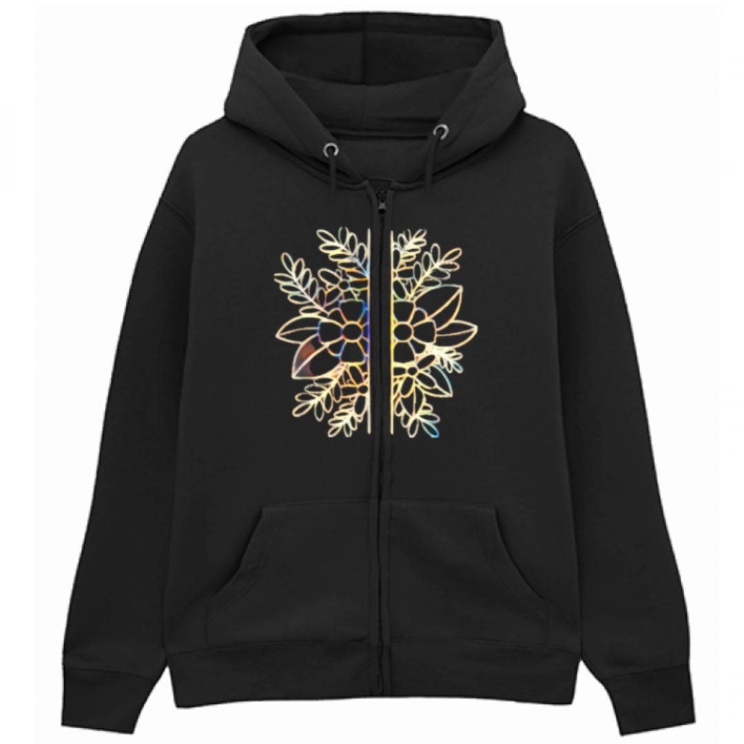 Felpa Premium Cappuccio Zip Gold&Flowers