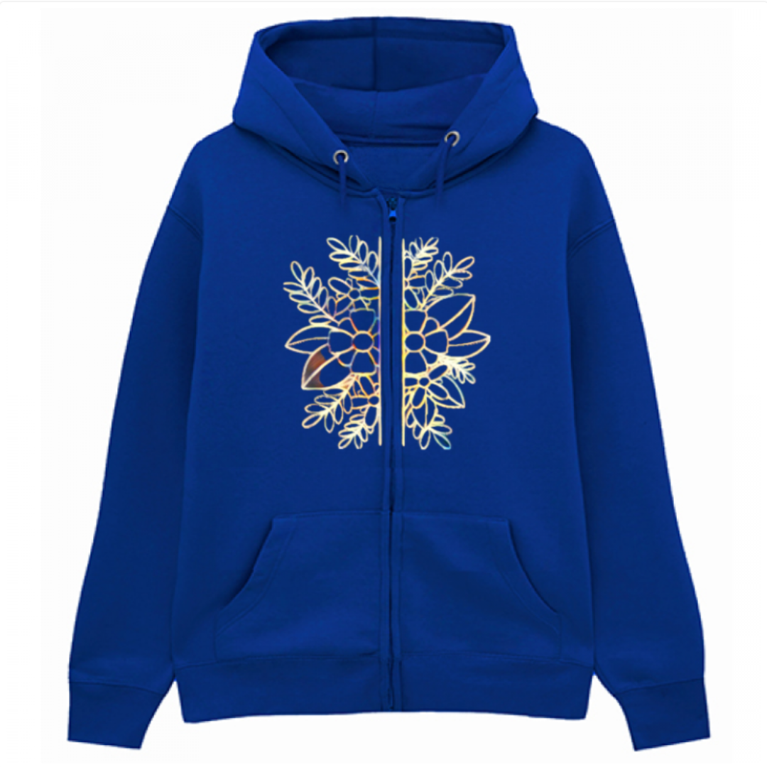 Felpa Premium Cappuccio Zip Gold&Flowers