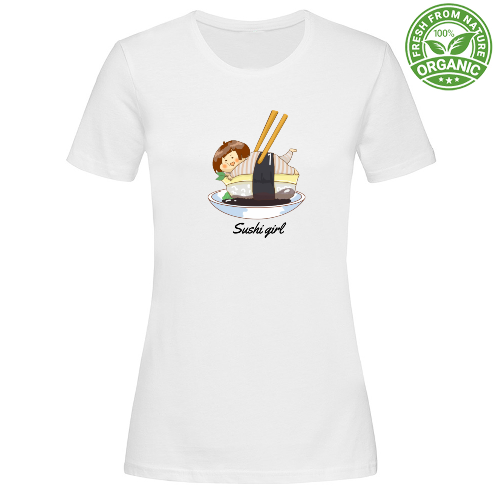 T-Shirt Woman Organic Sushi Girl Mod 3