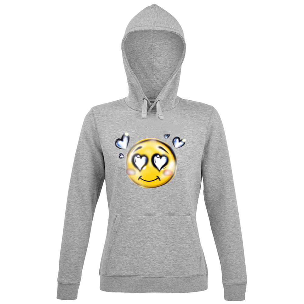 Hoodie Premium Women Heart Eyes Smile Hoodies