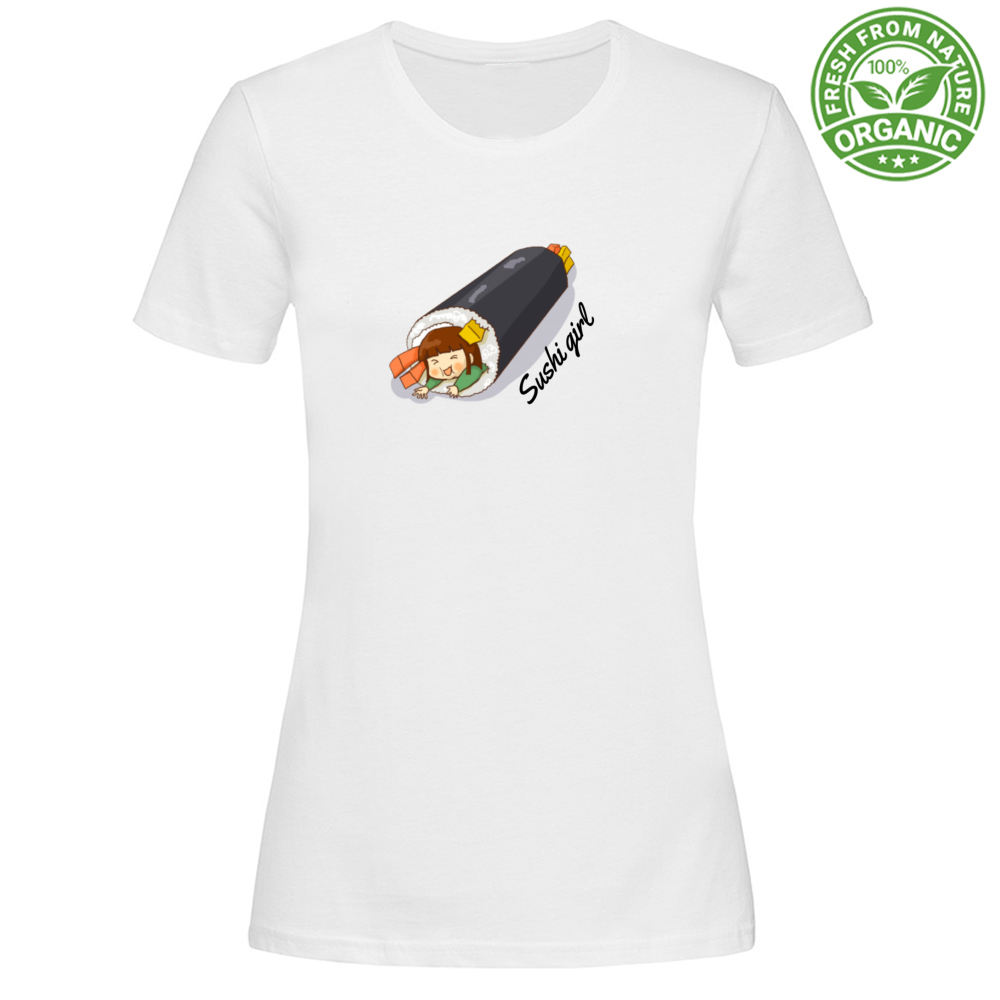 T-Shirt Woman Organic Sushi Girl Mod 1