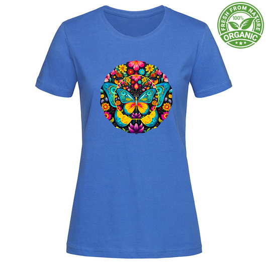 T-Shirt Woman Organic Floral Butterfly