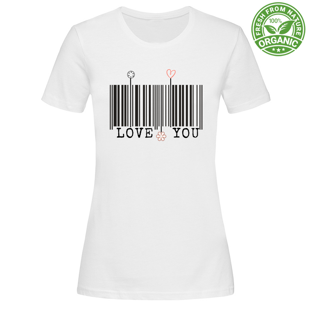 T-Shirt Woman Organic Loveyou  Barcode