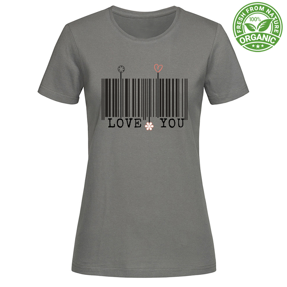 T-Shirt Woman Organic Loveyou  Barcode